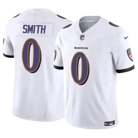 Men's Baltimore Ravens #0 Roquan Smith White 2023 F.U.S.E. Vapor Limited Football Jersey