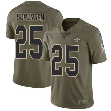 Nike Saints #25 Daniel Sorensen Olive Men's Stitched NFL Limited 2017 Salute To Service Jersey